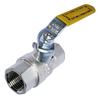 Handle ball valve gas approved nickel plated brass female-female G3/8"